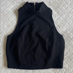 Elegant Black Sleeveless crop Top-Medium